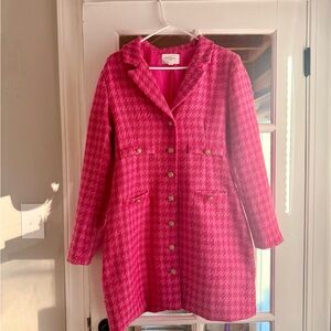 Tuckernuck Fuchsia Houndstooth Blazer